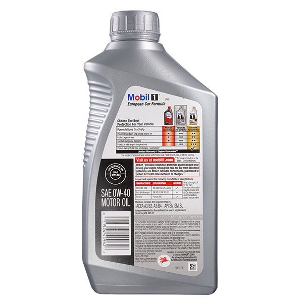 美孚 （Mobil）1號全合成機油 0W-40 A3/B4 SN 1L裝 -第2張圖片-鄭州市冠恒貿(mào)易有限公司【官方網(wǎng)站】-車用潤滑油服務(wù)專家
