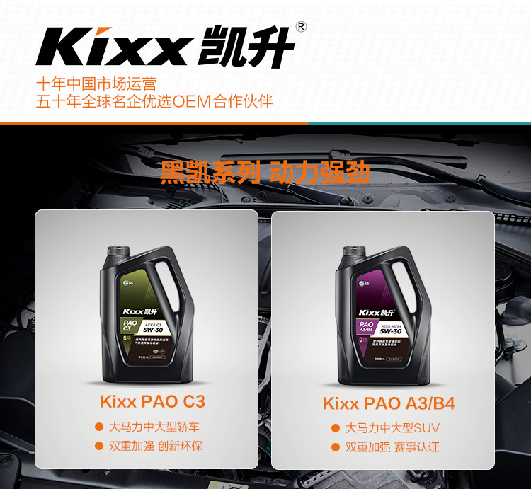 GS (Kixx) 凱升100% PAO全合成機油 0W-40 SN級 黑凱系列 4L-第9張圖片-鄭州市冠恒貿(mào)易有限公司【官方網(wǎng)站】-車用潤滑油服務專家