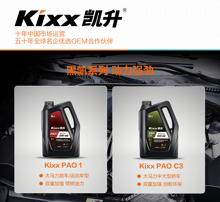 GS (Kixx) 凱升PAO全合成機(jī)油 5W-30 A3B4級 黑凱系列 4L-第9張圖片-鄭州市冠恒貿(mào)易有限公司【官方網(wǎng)站】-車用潤滑油服務(wù)專家