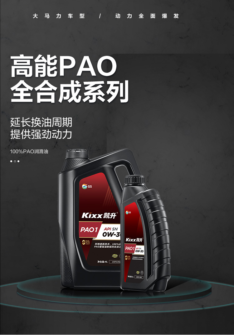 GS (Kixx)凱升 100%PAO全合成機(jī)油 0W-30 SN級(jí) 黑凱系列 4L-第1張圖片-鄭州市冠恒貿(mào)易有限公司【官方網(wǎng)站】-車用潤(rùn)滑油服務(wù)專家
